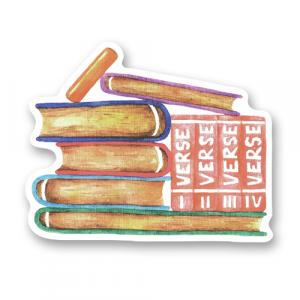 Стопка книг. Акварель