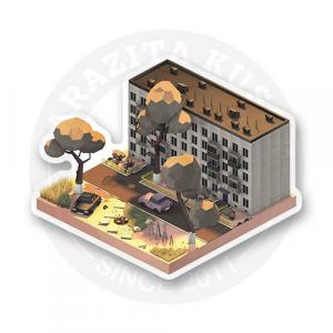 Стикер "Low Poly Хрущевка"