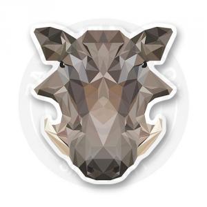 Стикер "Лакшери бородавочник. Low poly"