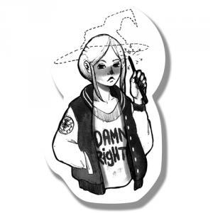 Наклейка Девочка-Ведьма/Sticker Witch Girl