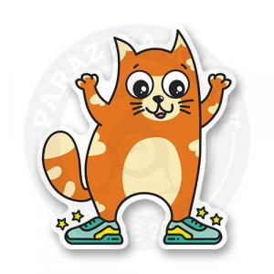 Стикер "Котик в кросах"