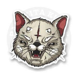 Стикер "Злой белый котэ"