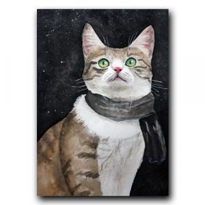 Кот в шарфе