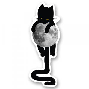 Чёрный кот на луне