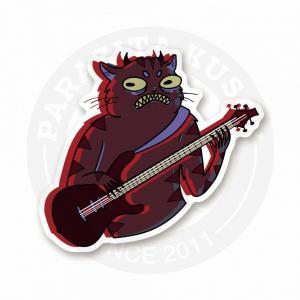 Стикер «Котик басист»