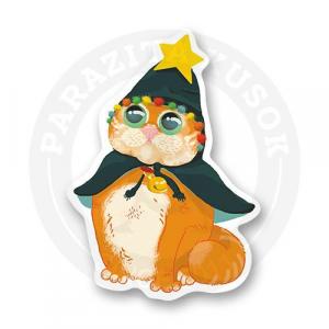 Стикер "Новогодний кот"
