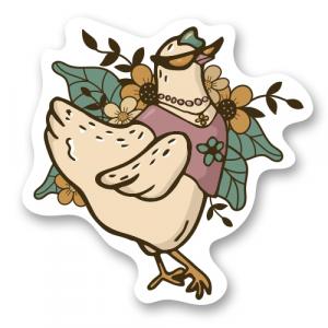 курочка в цветах