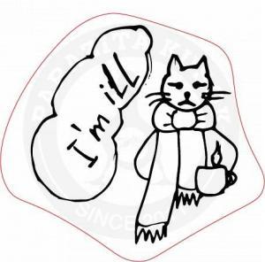 Стикер «Болеющий кот»