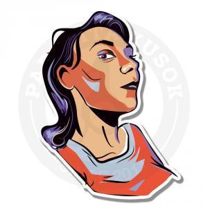 Стикер Наклейка Девушка