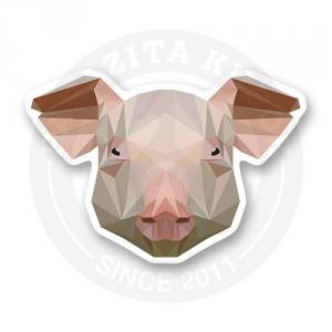 Стикер "Лакшери свин. Low poly"