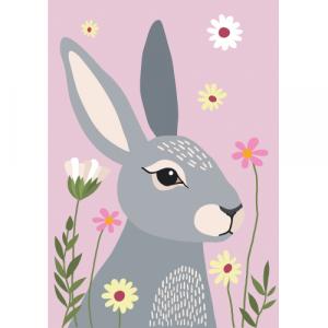 A hare with flowers