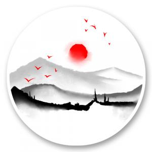 Красные птицы в горах