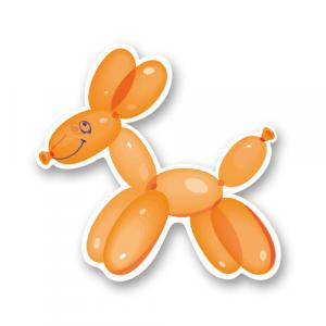 Оранжевая собачка из воздушного шарика