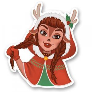 Стикер «XMAS DEER GIRL»
