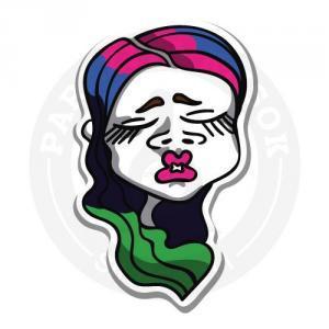 Стикер Радужная девушка