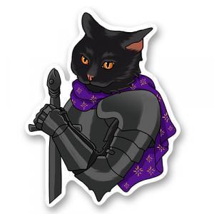 Стикер «Кот рыцарь»