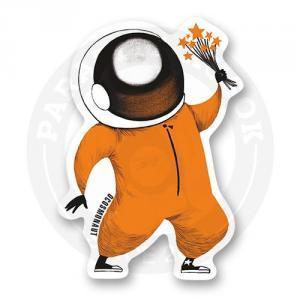 Стикер Космонавт с цветами