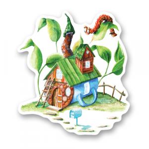 Кружка-домик. Акварель