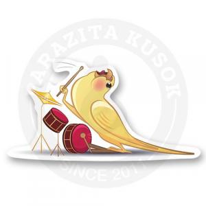 Стикер "Папуга-ударник"