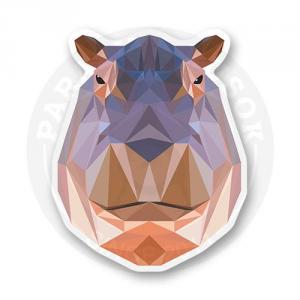 Стикер "Лакшери бегемот. Low poly"