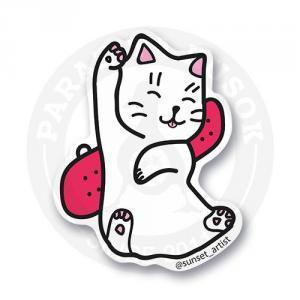 Стикер "Котик со скейтом"