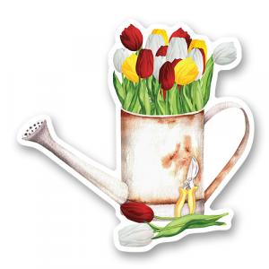 Лейка с тюльпанами