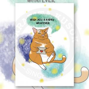 Открытка "whatever cat"
