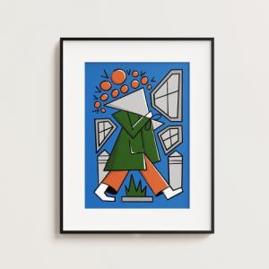 Poster "Man with a bouquet"