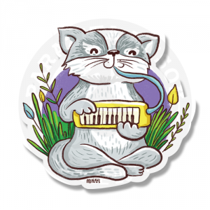 Кот с мелодикой
