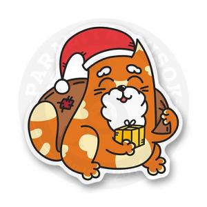 Стикер "Котик дед мороз"
