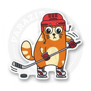 Стикер "Котик хоккеист"