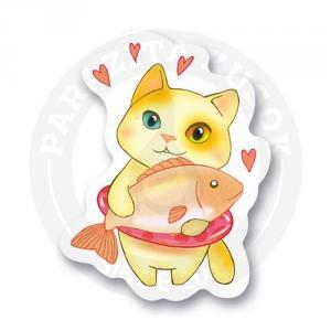 Стикер "Котик с рыбкой"