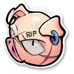 Розовая свинка вандал RIP