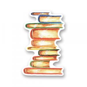 Стопка книг. Акварель