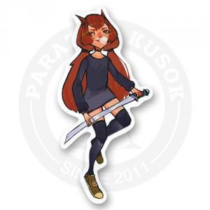 Sticker Astarta, a girl with katana
