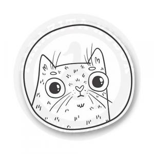 Стикер "Котя ч/б"