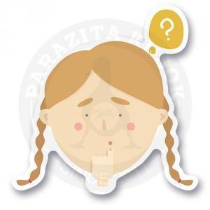 Стикер Девочка с косичками