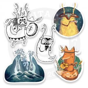 Наклейки Лесные Музыканты/Stickers Forest Musicians