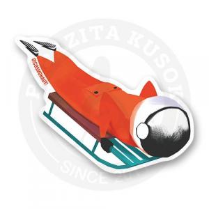 Стикер "Космонавт на санках"
