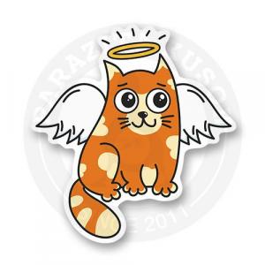Стикер "Рыжий котик ангелочек"