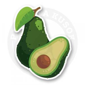 Спелый авокадо с косточкой и листиком