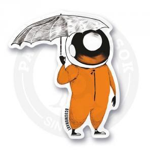 Стикер Космонавт с зонтом