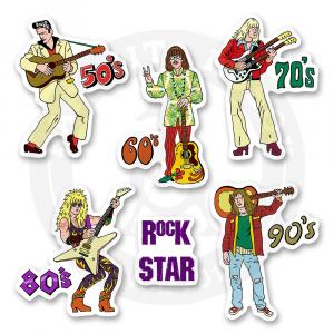 Набор стикеров "Рок звёзды" / "Rock stars retro"