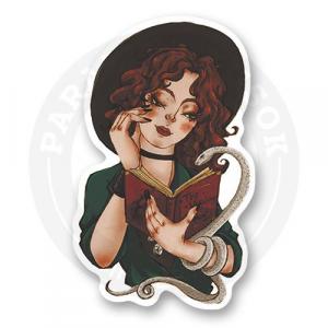 Стикер "Ведьма с книгой"