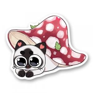 Котенок под грибочком