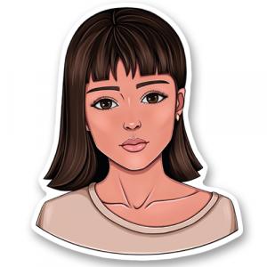Брюнетка мультяшка