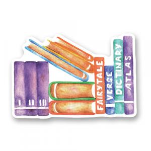 Стопка книг. Акварель 3