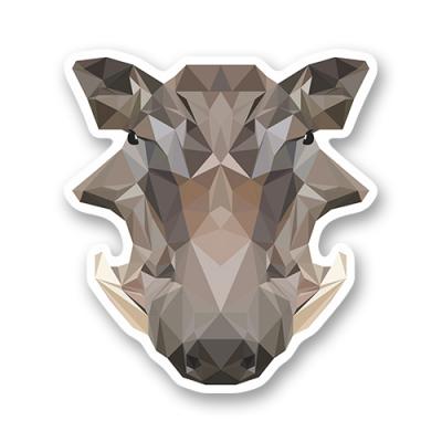 Стикер "Лакшери бородавочник. Low poly"