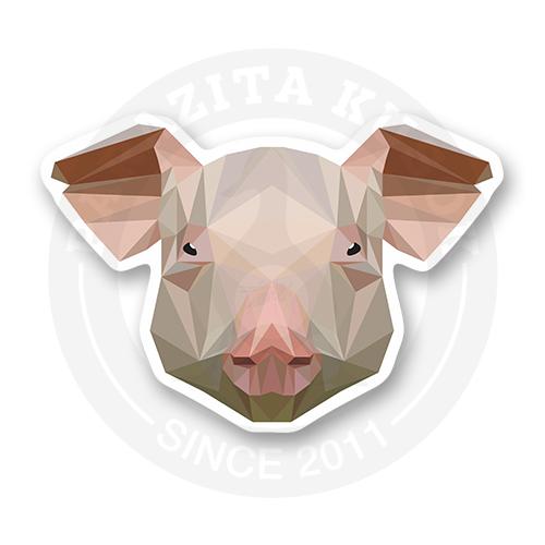 Стикер "Лакшери свин. Low poly"
