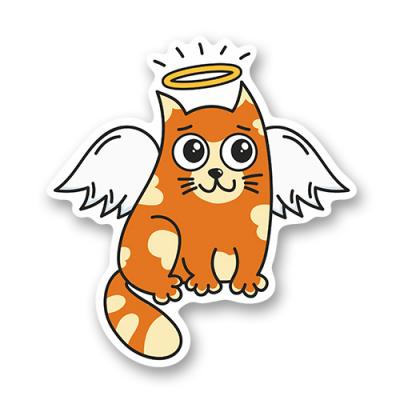 Стикер "Рыжий котик ангелочек"